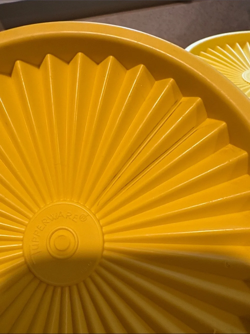 (2) Vintage Tupperware Yellow Servalier Canisters (809 and 811)